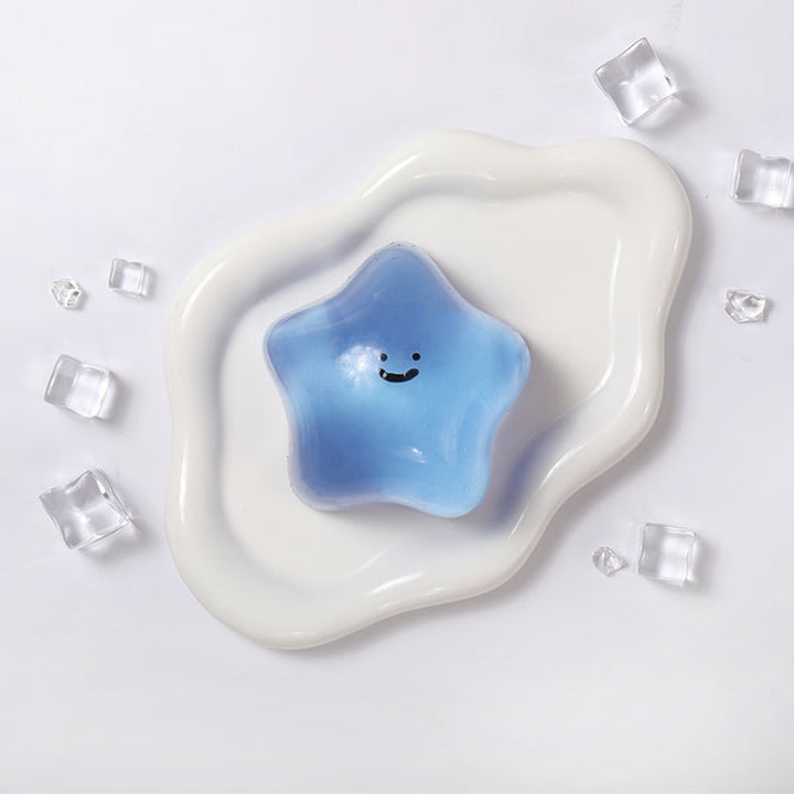 180g Crystal Blue Transparent Smiley Star Taba Squishy