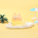 250g Crystal Yellow Pink Smile Face Bunny Taba Squishy