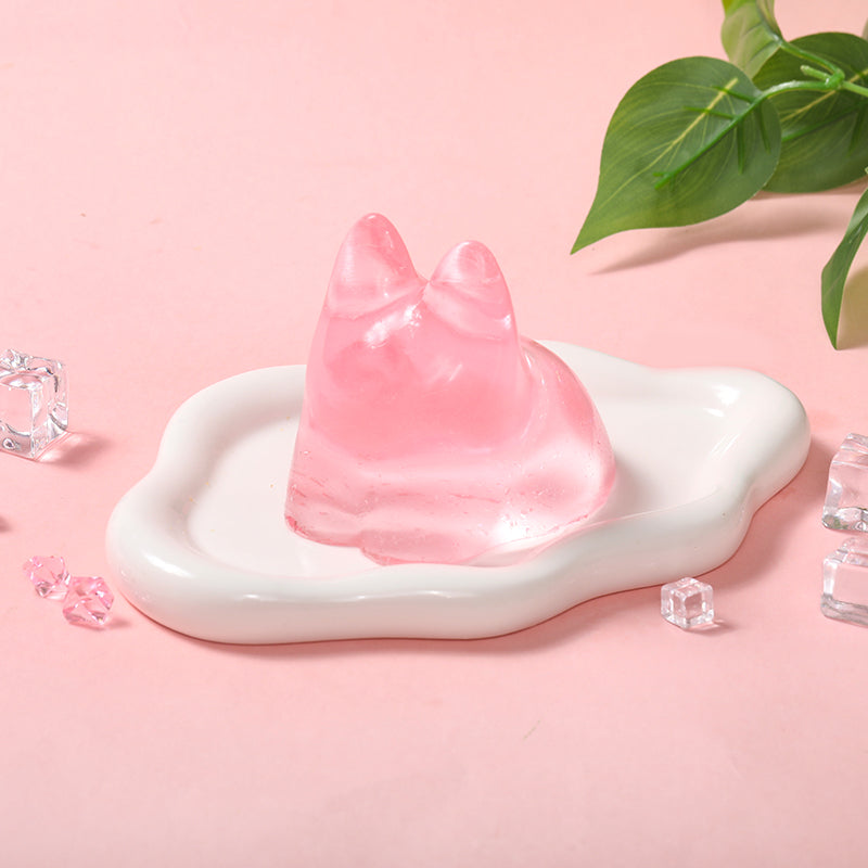 250g Crystal Pink Faceless Bunny Taba Squishy
