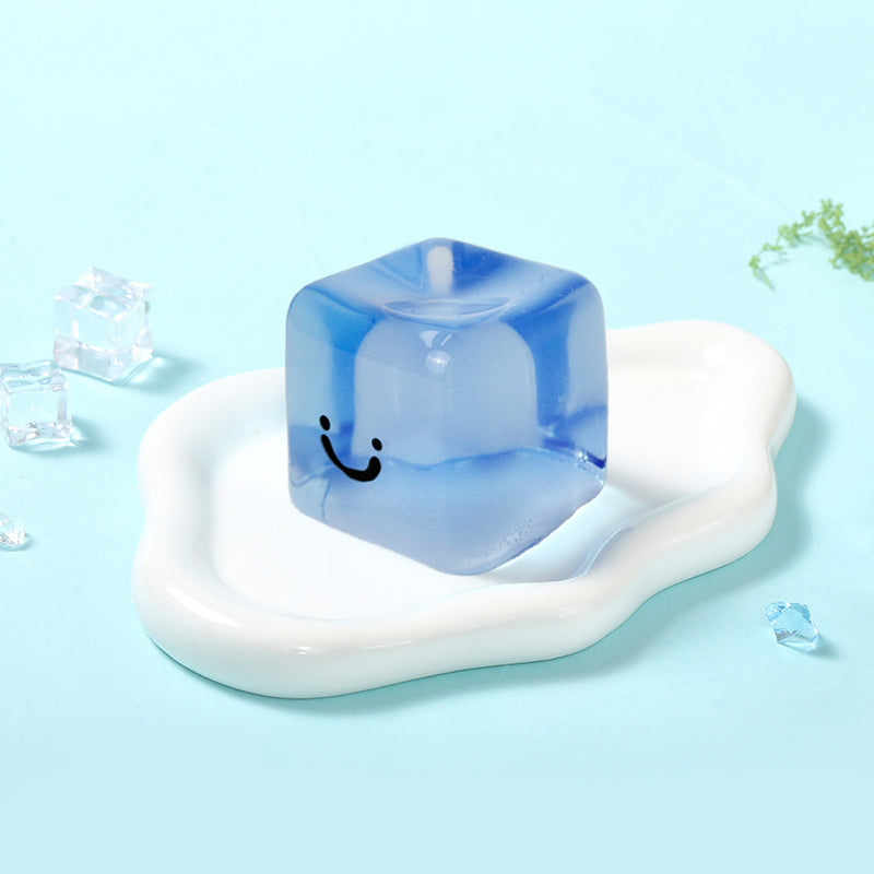 170g Crystal Blue Smile Ice Cube Taba Squishy