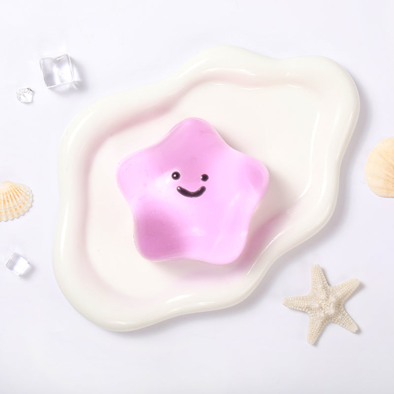 180g Crystal Purple Transparent Smiley Star Taba Squishy
