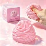 FUFUSQUISHY Pink Cream Roll Squishy Fidget Toy Stress Ball