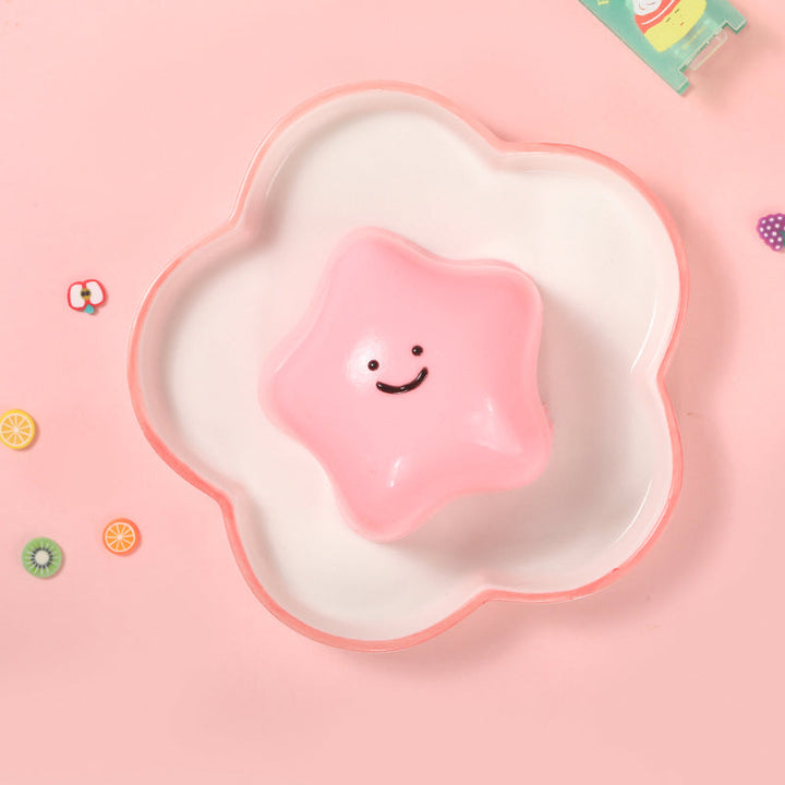 185g Pink Smiley Face Star Taba Squishy
