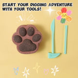 FUFUSQUISHY Chocolate Middle Large Cat Paw Dig Kit (20+ mini cat paw squishies)