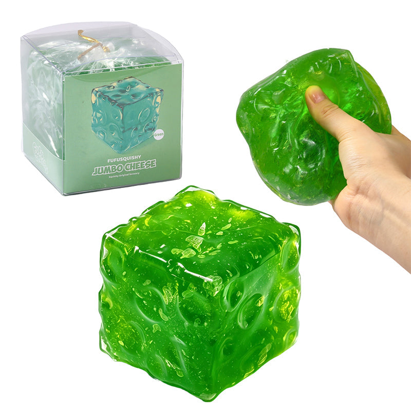 FUFUSQUISHY Jumbo Cheese Squishy Fidget Toy Stress Ball