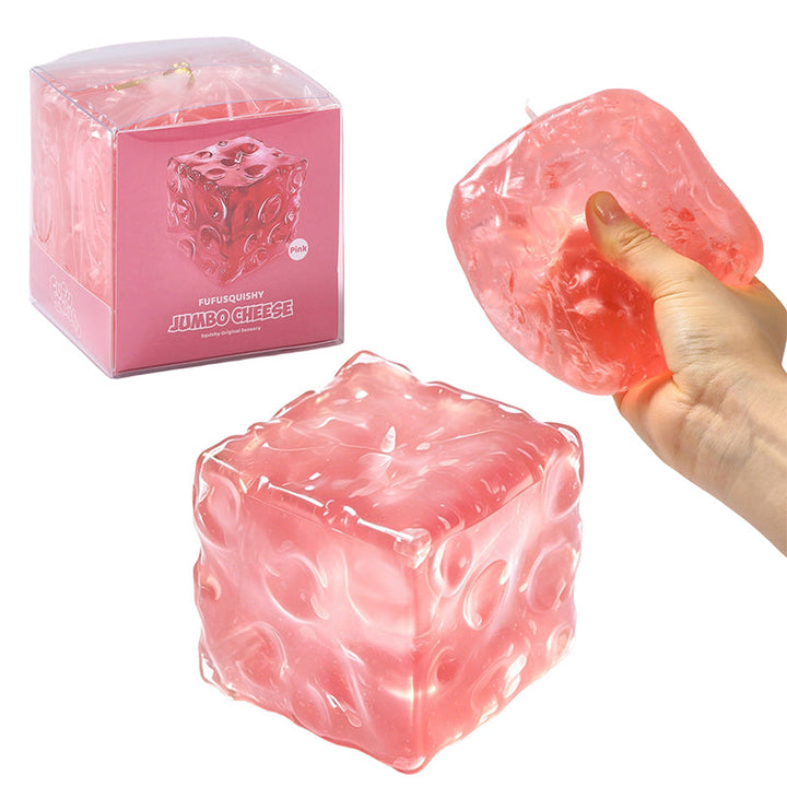 FUFUSQUISHY Jumbo Cheese Squishy Fidget Toy Stress Ball