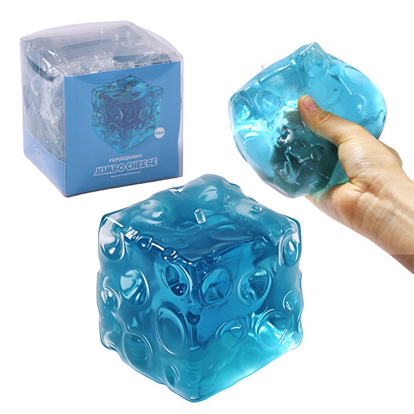 FUFUSQUISHY Crystal Blue Jumbo Cheese Squishy Original Sensory