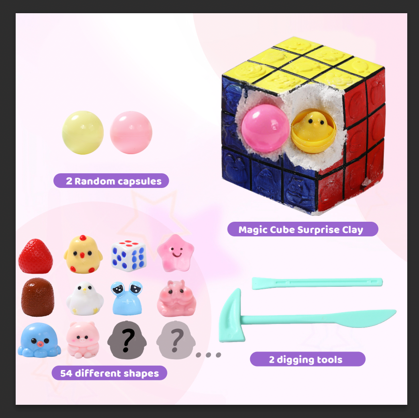 FUFUSQUISHY Magic Cube Surprise Dig Kit