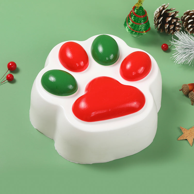 2100g Red & Green Christmas Paw Taba Squishy