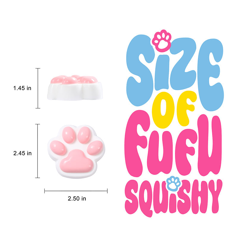 80g White-based Pink Cat Paw Taba Squishy