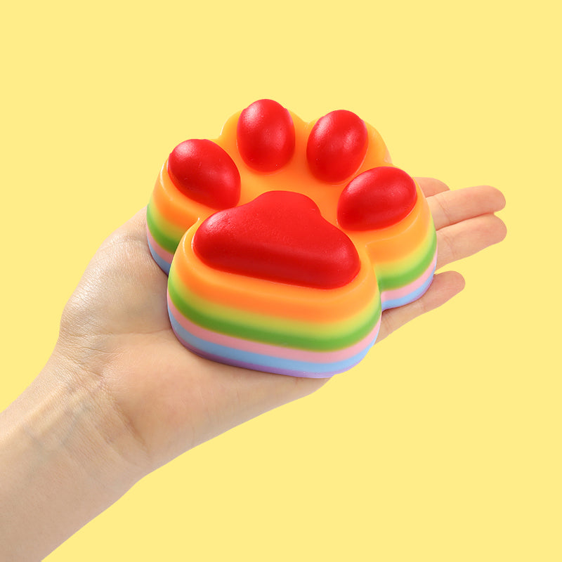 230g Orange Rainbow Cat Paw Taba Squishy