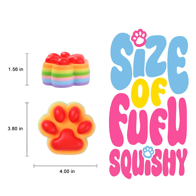 230g Orange Rainbow Cat Paw Taba Squishy