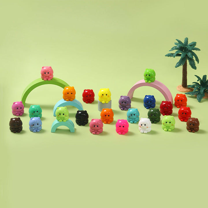 24pc Mini Colorful Pig Taba Squishy
