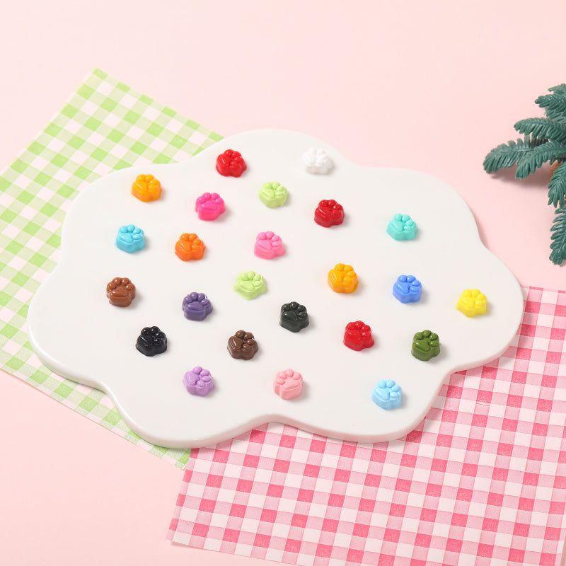 24pc Mini Colorful Cat Paw Taba Squishy