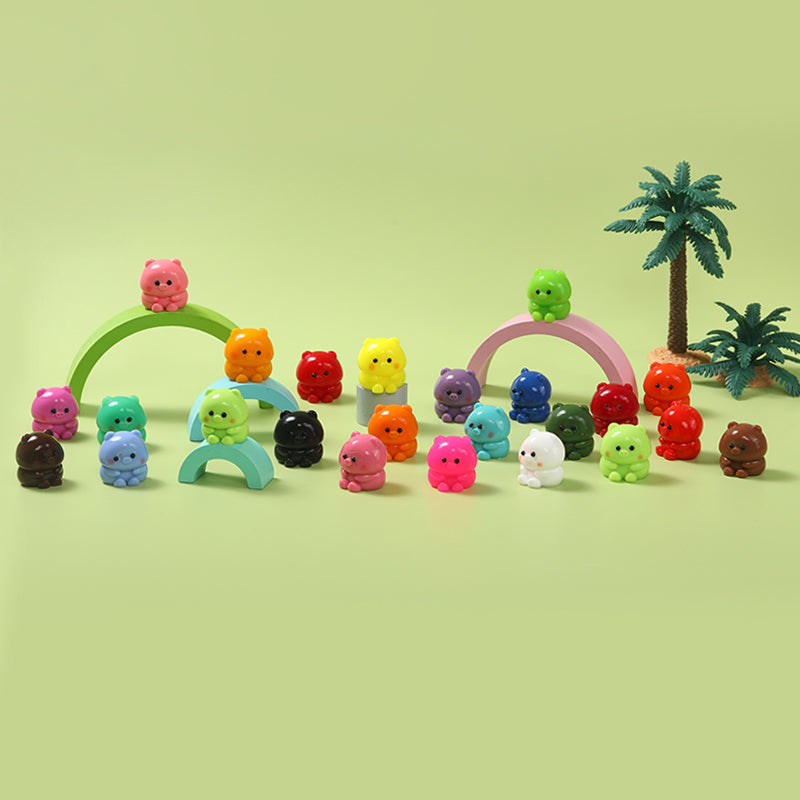 24pc Mini Colorful Pig Taba Squishy