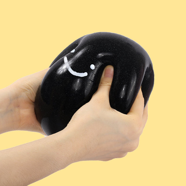 1600g Crystal Black Sparkling Smile Ball Squishy