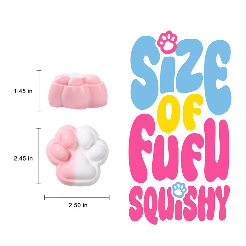 Pink &White Pastel Two-Tone Cat Paw Taba Squishy