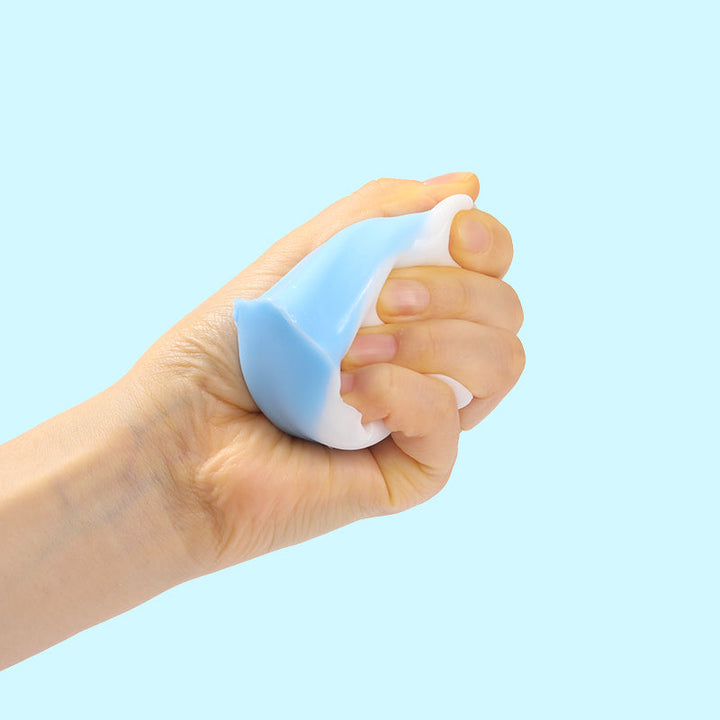 Blue and White Kneading Pudding Taba Squishy