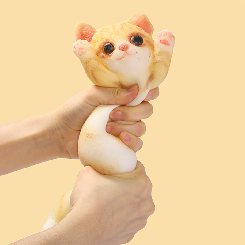 Yellow Stripes Cheer Kitty Taba Squishy