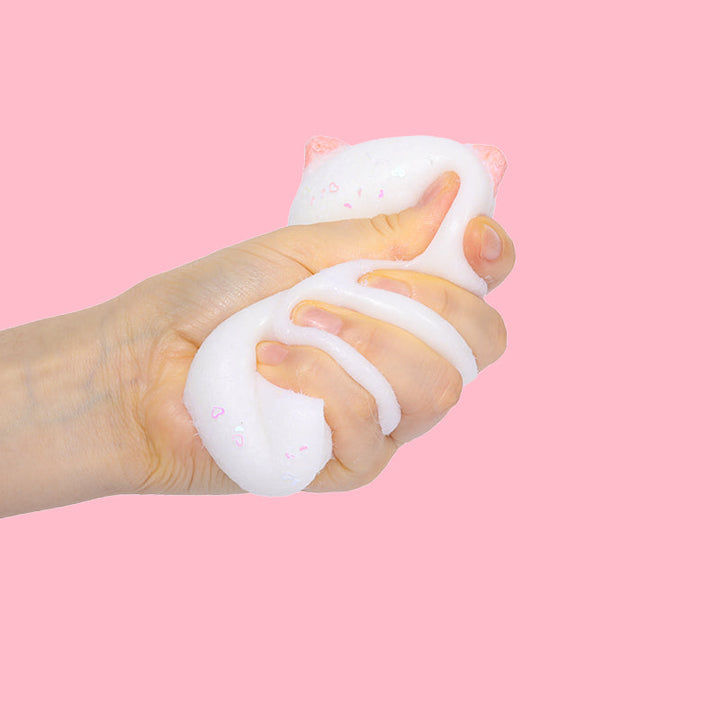 White Pink Fat Cat Squishy