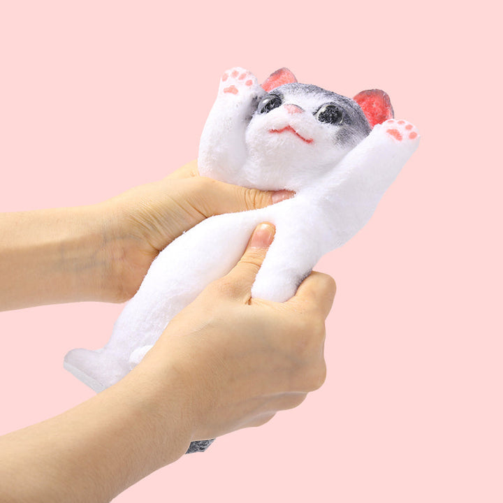 Gray Cheer Kitty Taba Squishy