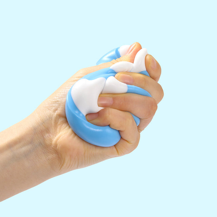 Deep Blue Based White Cat Paw Taba Squishy