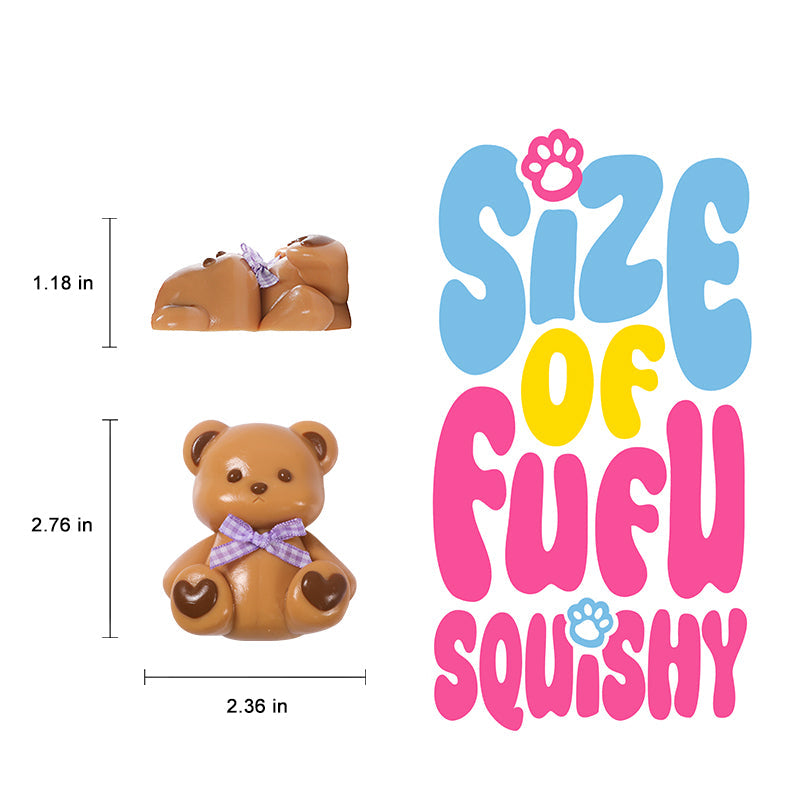 Little Brown Heart Bear Taba Squishy