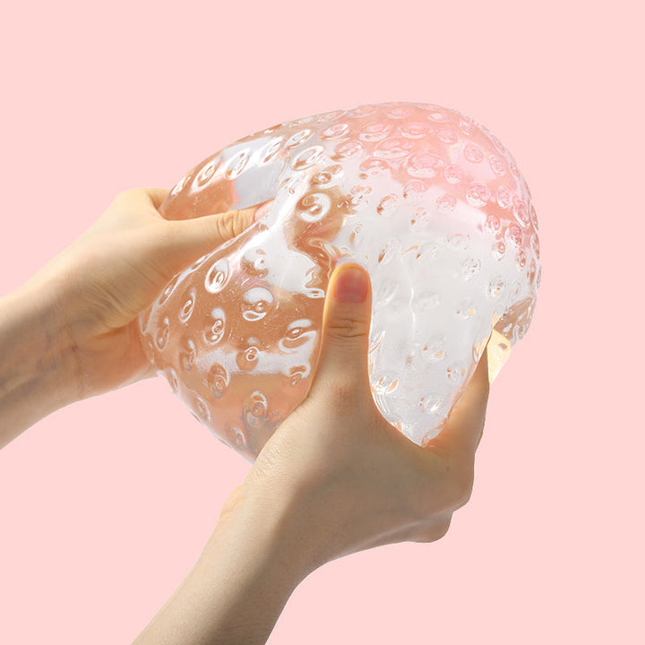 2100g Crystal Strawberry with Pink Top Taba Squishy