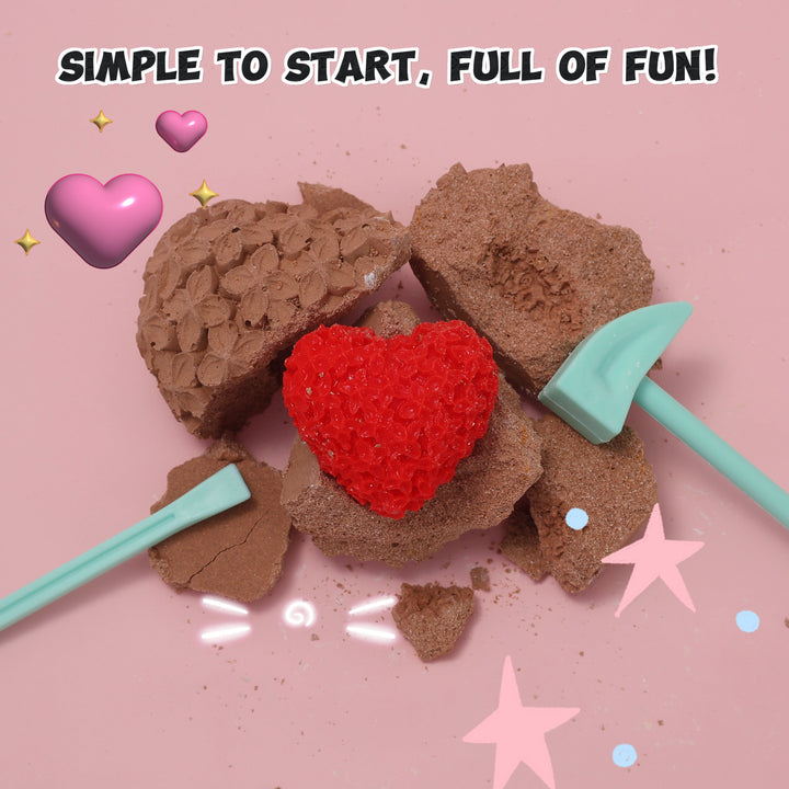 FUFUSQUISHY Flower Heart Squishy Dig Kit