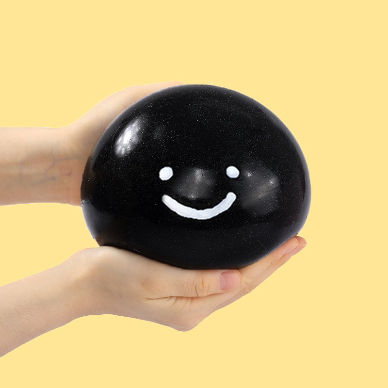 1600g Crystal Black Sparkling Smile Ball Squishy