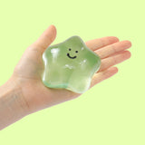 180g Crystal Green Transparent Smiley Star Taba Squishy