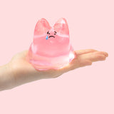 250g Crystal Pink Sad Face Bunny Taba Squishy