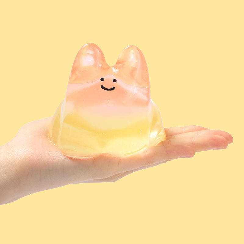 250g Crystal Yellow Pink Smile Face Bunny Taba Squishy
