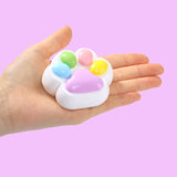 80g White Base Purple with Rainbow Cat Paw Taba Squishy