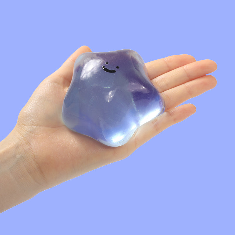 180g Crystal Blue Transparent Smiley Star Taba Squishy