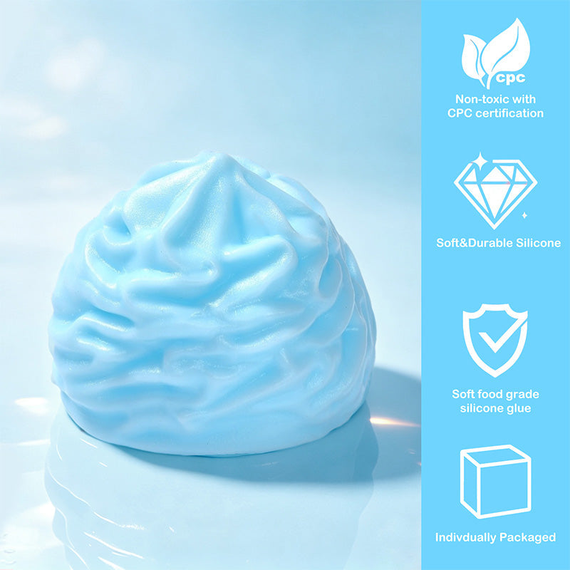 FUFUSQUISHY Blue Cream Roll Squishy Fidget Toy Stress Ball