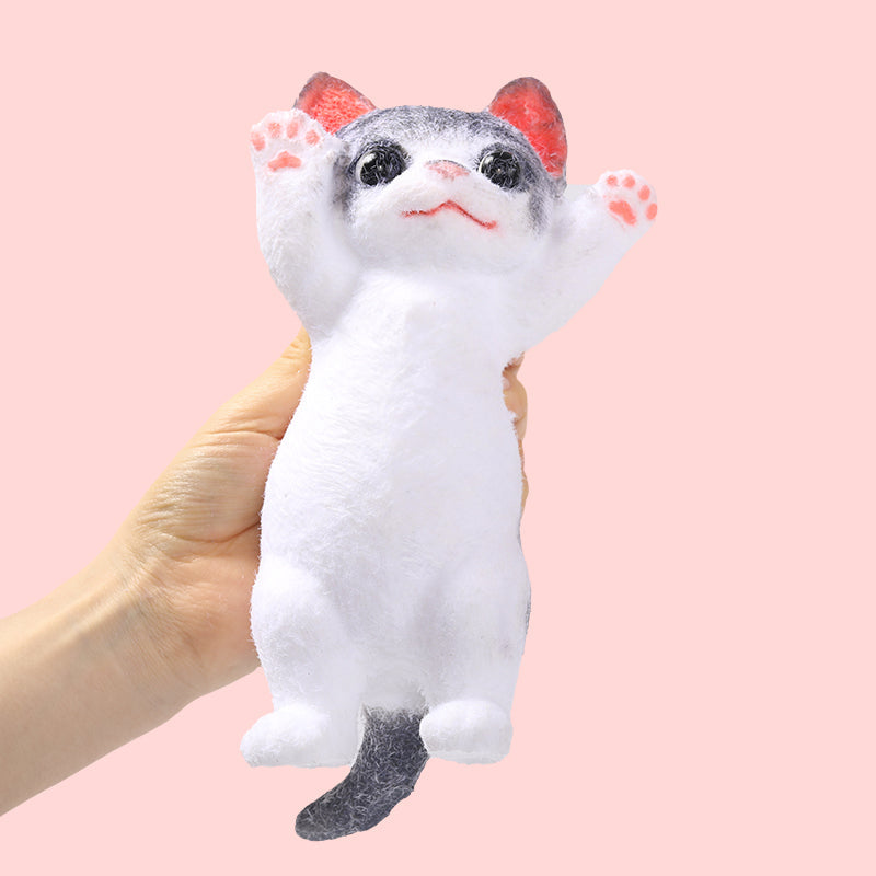 Gray Cheer Kitty Taba Squishy
