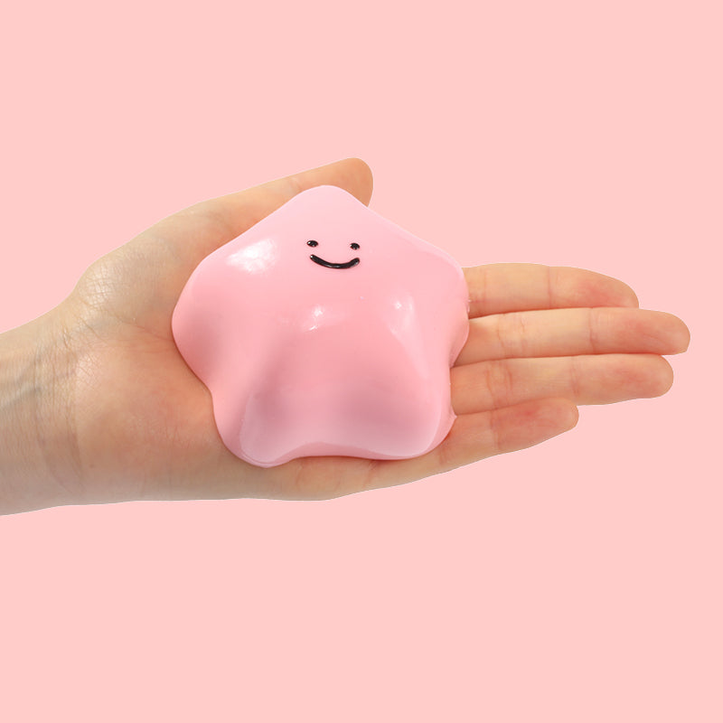 185g Pink Smiley Face Star Taba Squishy