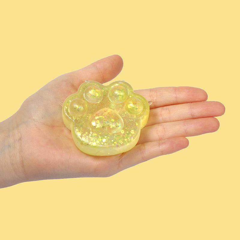 Yellow Slow Rising Cat Paw Squishy