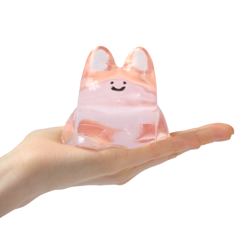 250g Crystal Pink Smile Bunny Taba Squishy