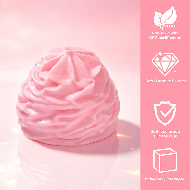 FUFUSQUISHY Pink Cream Roll Squishy Fidget Toy Stress Ball