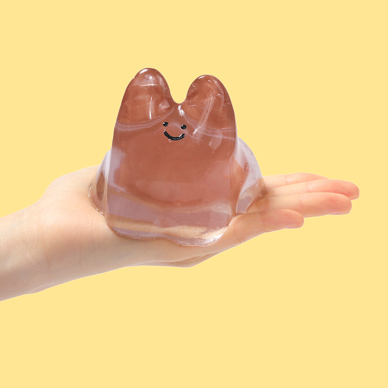 250g Crystal Chocolate Smile Face Bunny Taba Squishy