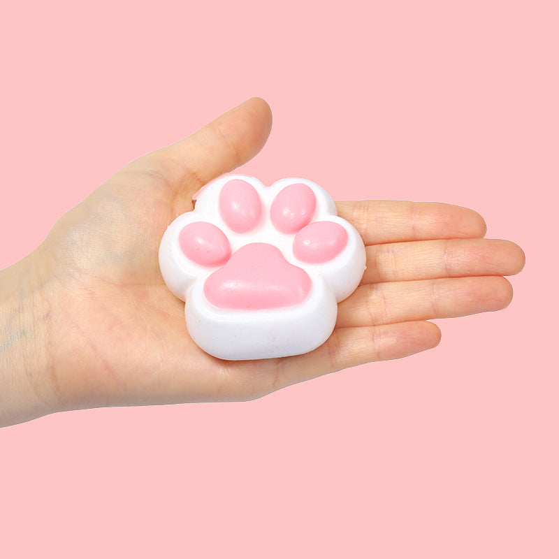 80g White-based Pink Cat Paw Taba Squishy