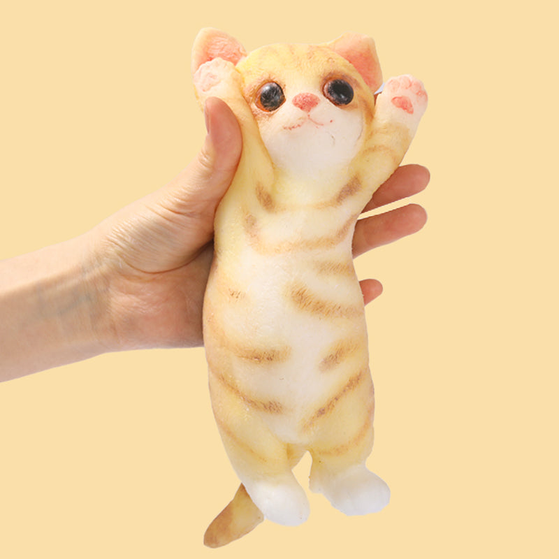 Yellow Stripes Cheer Kitty Taba Squishy
