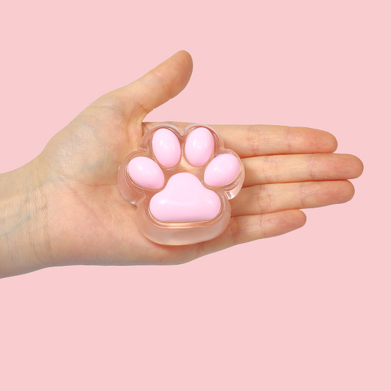 Transparent Pink Cat Paw Taba Squishy