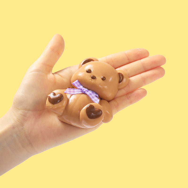 Little Brown Heart Bear Taba Squishy