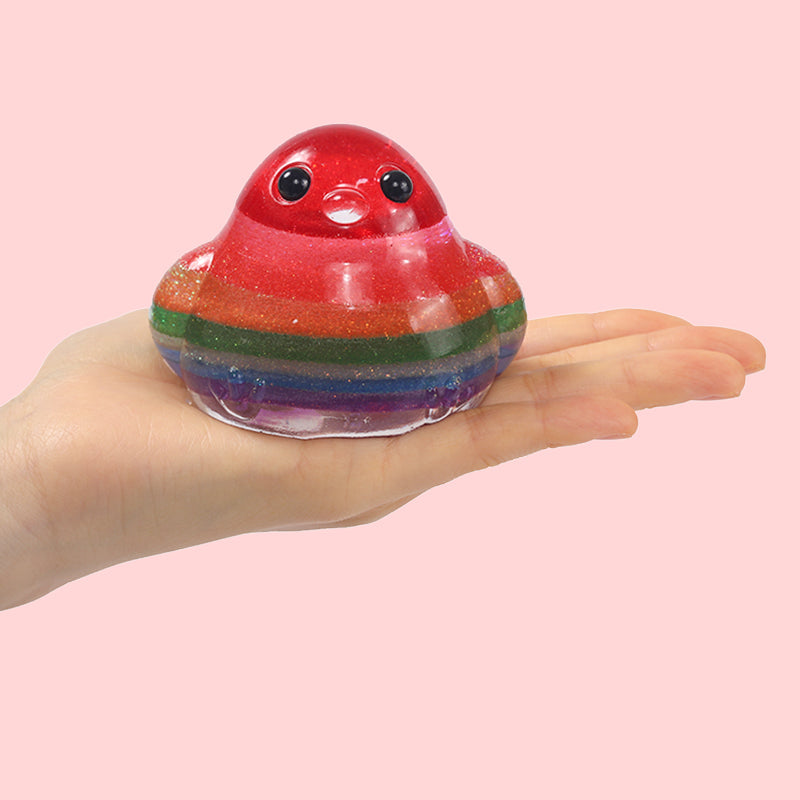 200g Crystal Rainbow Cute Chicken Taba Squishy
