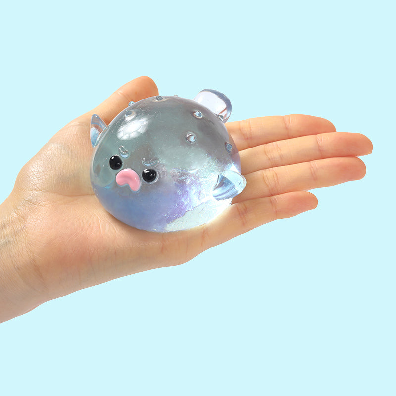 120g Crystal Blue Pufferfish Taba Squishy