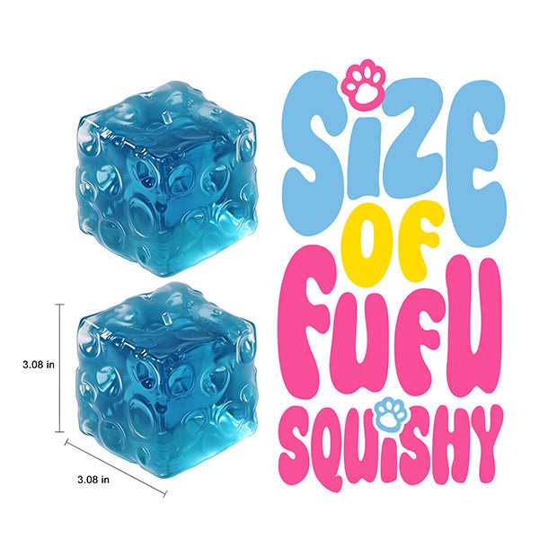 FUFUSQUISHY Crystal Blue Jumbo Cheese Squishy Original Sensory