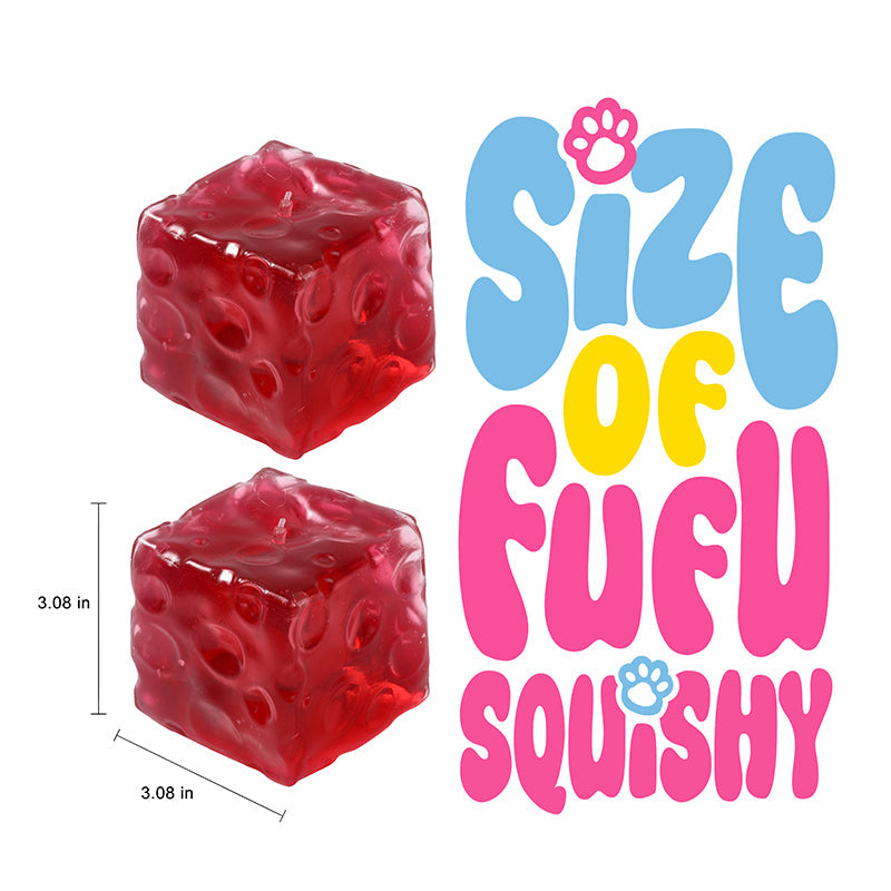 FUFUSQUISHY Crystal Red Jumbo Cheese Squishy  Original Sensory